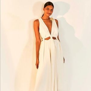 XS White Cut Out Midi Dress Farm Rio